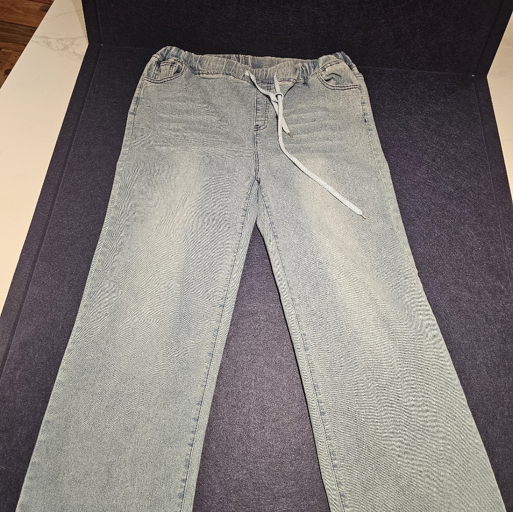 Casual Light Blue Denim Joggers